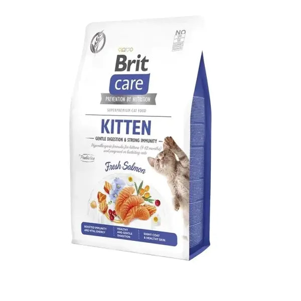 Brit Care Gentle Digestion ve Strong Immunity Tahılsız Somonlu Yavru Kedi Maması 7 kg paket görseli