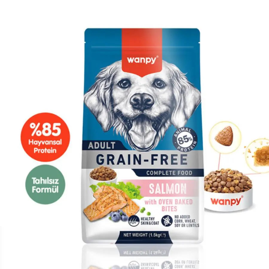 Wanpy Tahılsız Somonlu Yetişkin Köpek Maması 1,5 kg paket görseli