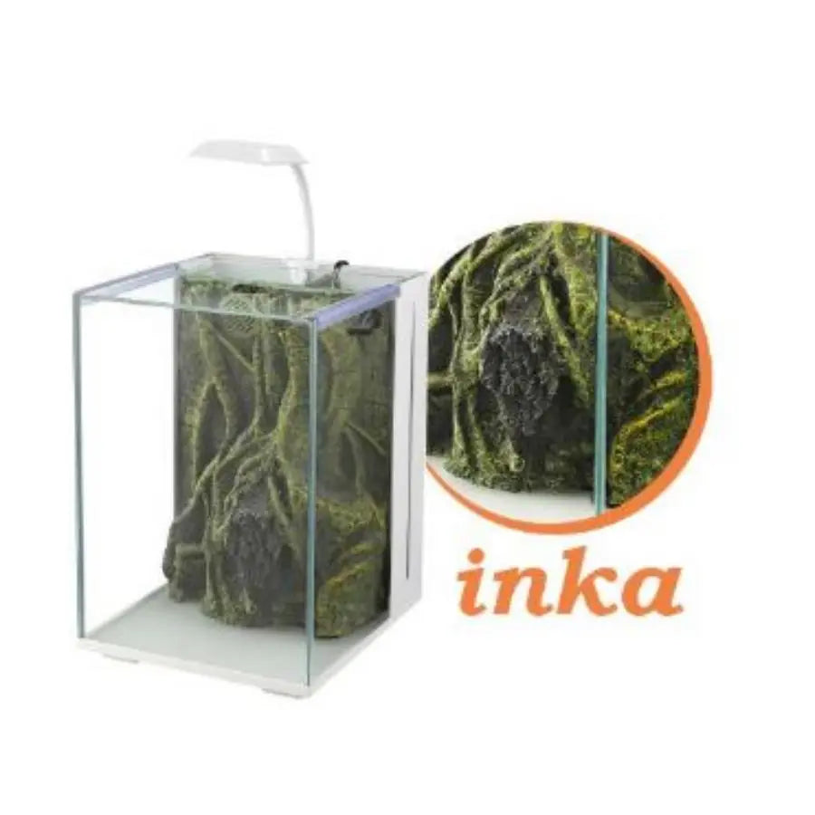 Nubios Inca Dekorlu Nano Akvaryum Beyaz 20x22x29 cm paket görseli