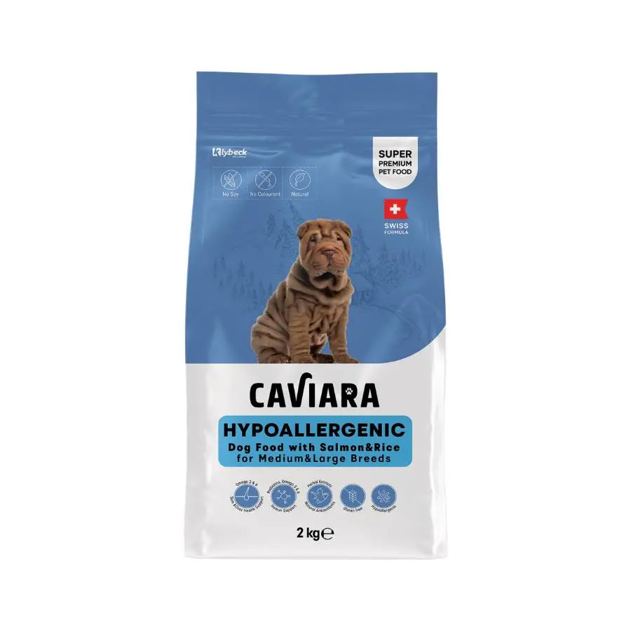 Caviara Hipoalerjenik Somonlu ve Pirinçli Orta ve Büyük Irk Yetişkin Köpek Maması 2 kg / 1 paket görseli