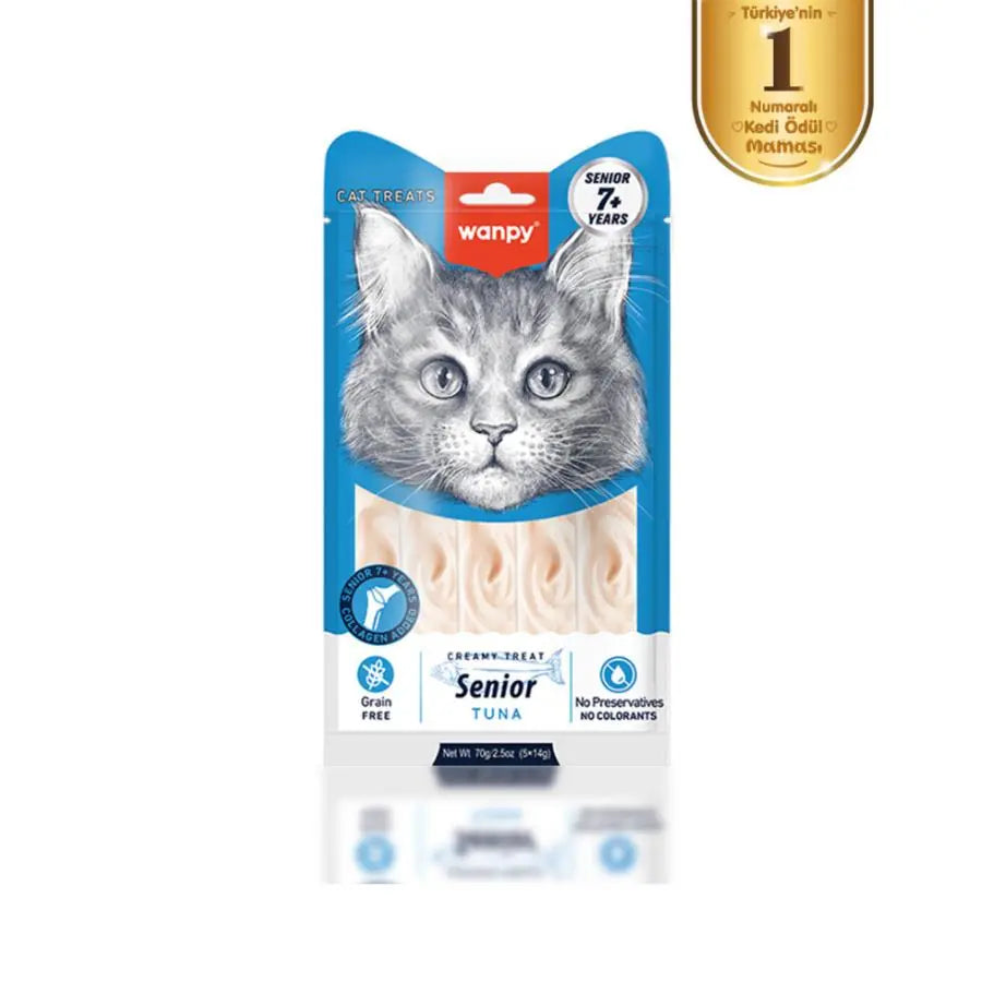Wanpy Ton Balıklı 7+ Yaş Kedi Krema Ödülü 5×14 g paket görseli