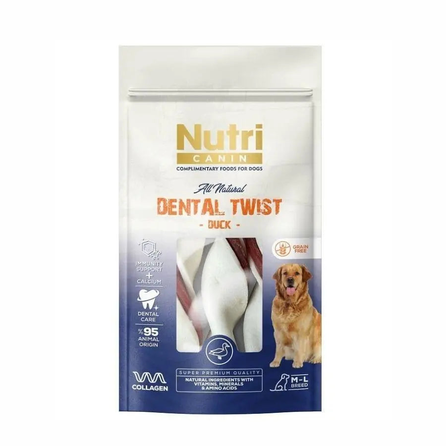Nutri Canin Dental Twist Ördekli Diş Sağlığı Köpek Ödülü 120 g paket görseli