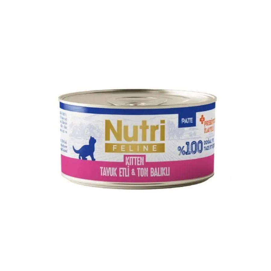 Nutri Feline Tavuk Etli ve Ton Balıklı Tahılsız Yavru Kedi Konservesi 70 g paket görseli
