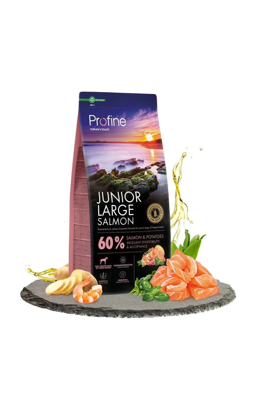 Profine Glutensiz Somonlu Büyük Irk Yavru Köpek Maması 12 kg paket görseli