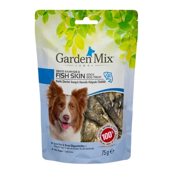 Garden Mix Balık Derisi Sargılı Kemik Köpek Ödülü 1 Adet / 75 g paket görseli