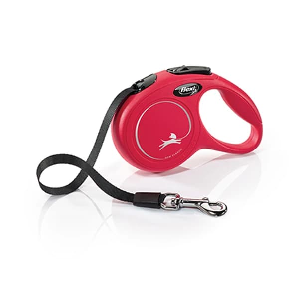 Flexi New Classic Şerit Otomatik Köpek Gezdirme Tasması Kırmızı / 3 Mt / Xsmall paket görseli
