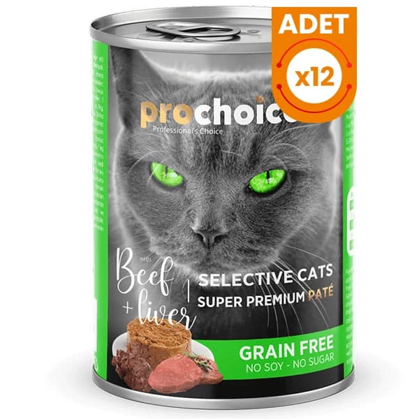 Prochoice Selective Biftek ve Ciğerli Yetişkin Konserve Kedi Maması 1 Adet / 400 g paket görseli