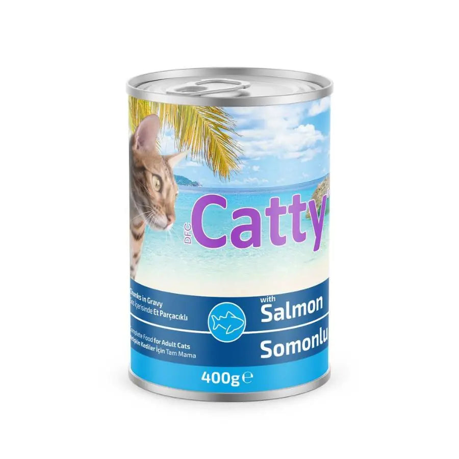 Catty Sos İçinde Somon Balıklı ve Alabalık Etli Kedi Konservesi 400 g paket görseli