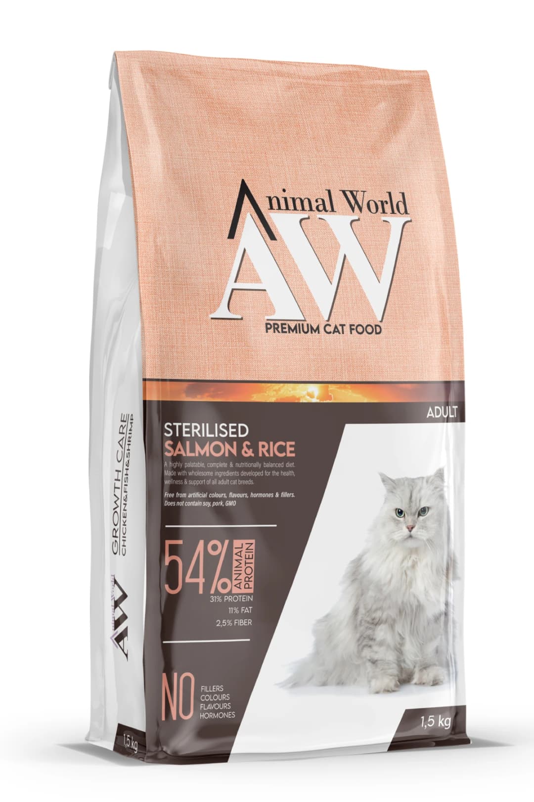 Animal World Sterilised Somonlu Kısırlaştırılmış Kedi Maması 15 kg paket görseli