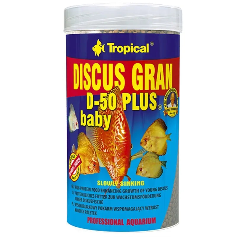 Tropical Discus Gran D-50 Plus Baby Yavru Discus Balıkları için Renklendirici Granül Balık Yemi 100 ml paket görseli
