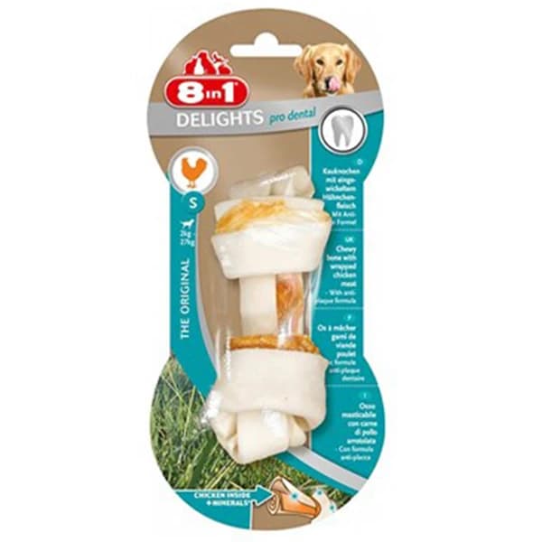 8in1 Delights Pro Dental Düğümlü Tavuk Etli Köpek Kemik Ödülü paket görseli