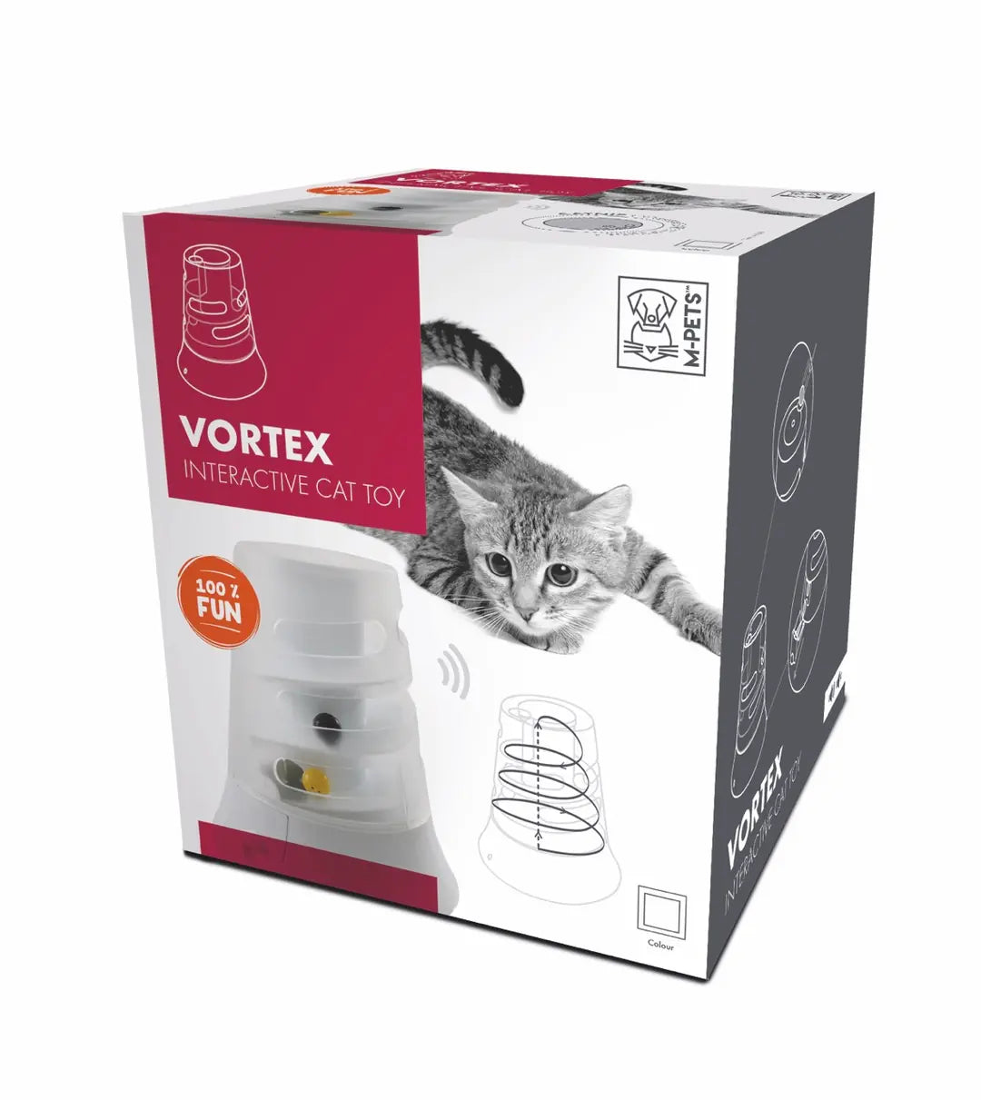 M-Pets Vortex İnteraktif Kedi Oyuncağı Beyaz paket görseli