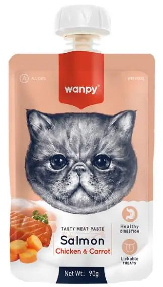 Wanpy Taze Somonlu ve Tavuklu Kedi Et Ezmesi 90 g paket görseli