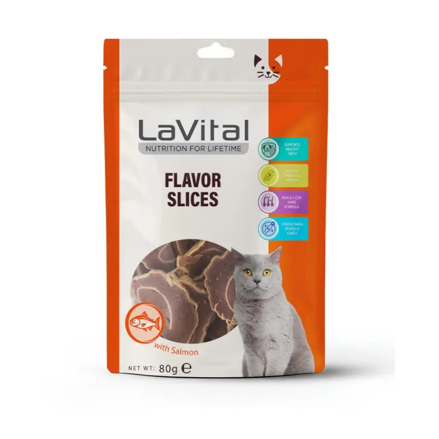 LaVital Somonlu Suşi Dilimleri Kedi Ödül Maması 80 g paket görseli