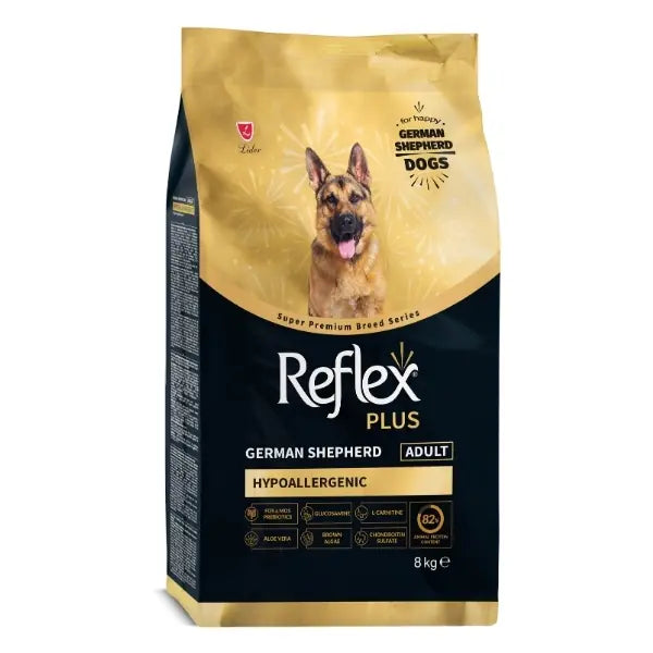 Reflex Plus Hypoallergenic German Shepherd Yetişkin Köpek Maması 8 kg paket görseli