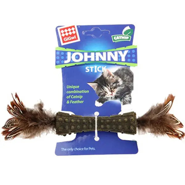 Gigwi Johnny Stick Doğal Tüylü Kedi Oyuncağı Çift Taraflı paket görseli