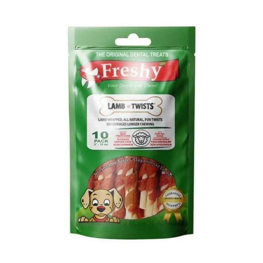 Freshy Kuzu Eti Kaplı Burgu Dental Çubuklar 10 Adet 12 cm 100 g paket görseli