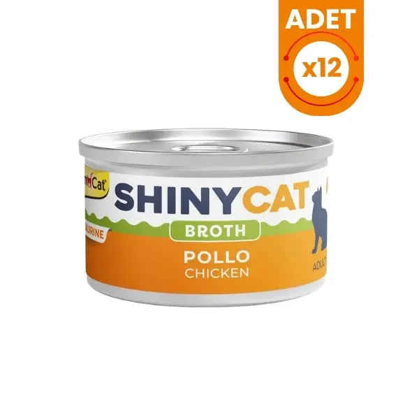 Gimcat Shinycat Broth Sos İçinde Tavuklu Konserve Kedi Maması 12 Adet / 70 g paket görseli