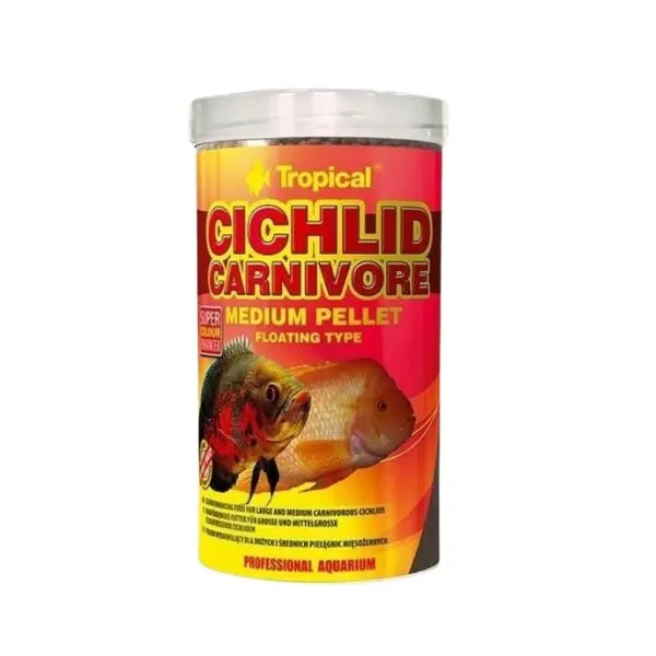 Tropical Cichlid Carnivore Pellet Etobur Cichlid Balıkları için Renklendirici Balık Yemi Small / 360 g paket görseli