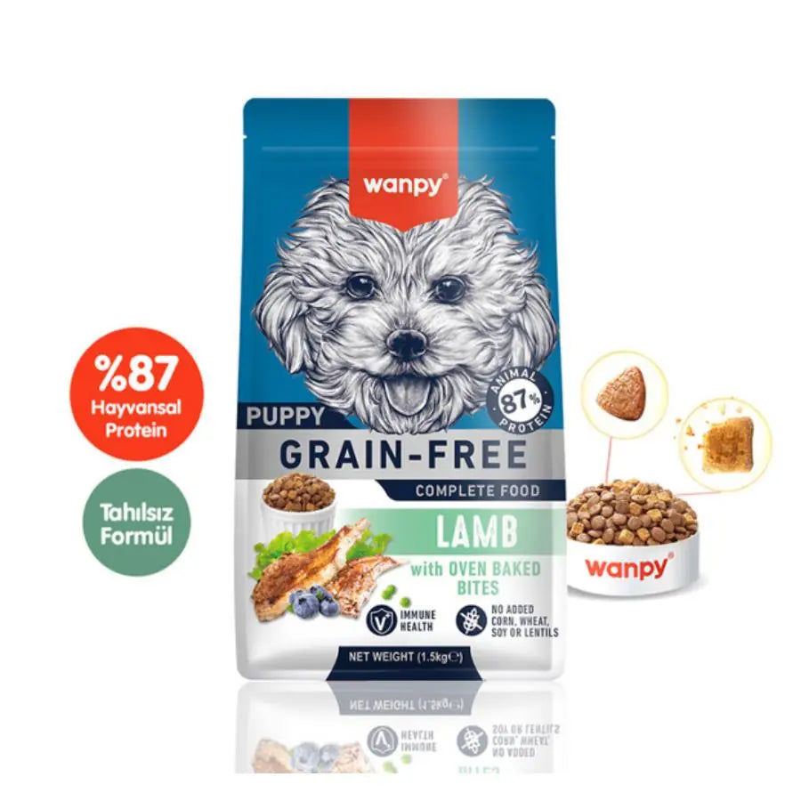 Wanpy Tahılsız Kuzulu Yavru Köpek Maması 1,5 kg paket görseli