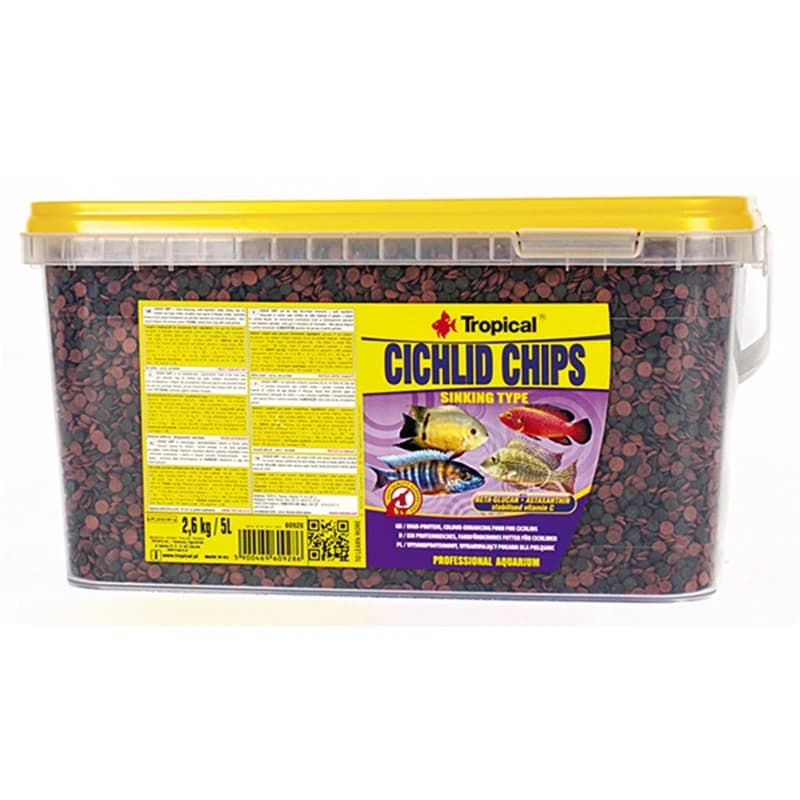 Tropical Cichlid Chips Cichlid Balıkları için Renklendirici Cips Balık Yemi 1000 ml / 520 g paket görseli