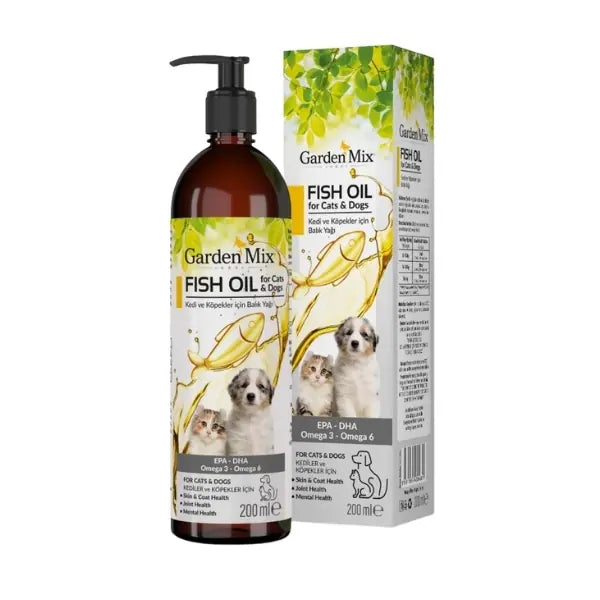 Garden Mix Deri ve Tüy Sağlığı için Kedi ve Köpek Somon Yağı 200 ml paket görseli