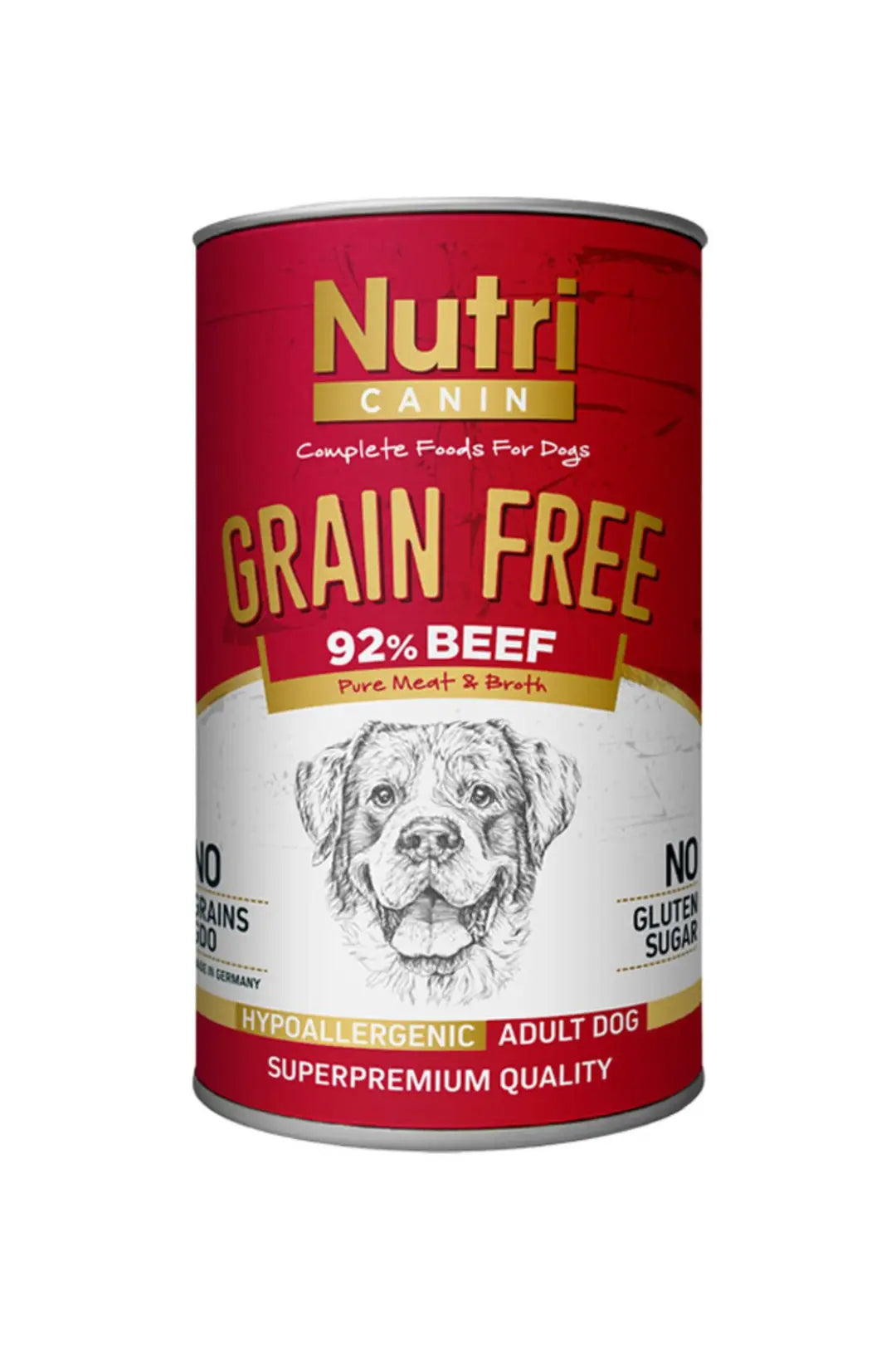 Nutri Canin Tahılsız Biftekli Patatesli Yetişkin Köpek Konservesi 400 g paket görseli