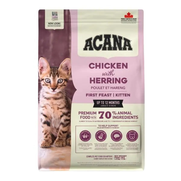 Acana Kitten First Feast Tavuklu ve Ringa Balıklı Yavru Kedi Maması 1,8 kg paket görseli