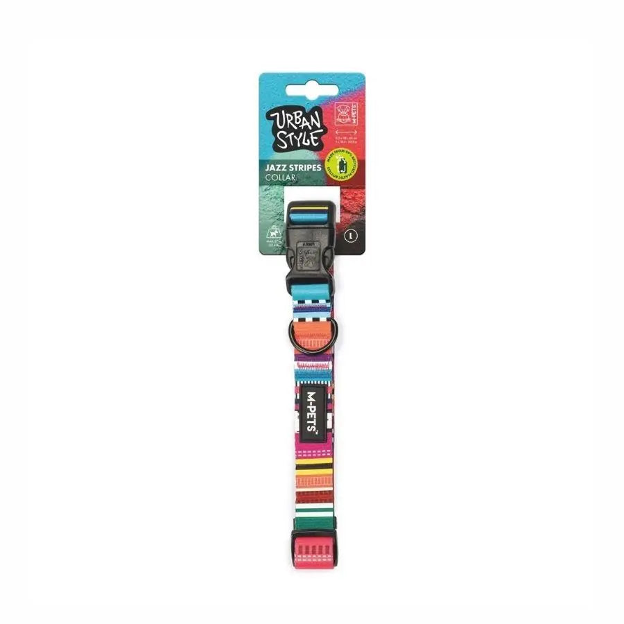 M-Pets Urban Style Jazz Stripes Köpek Boyun Tasması L paket görseli
