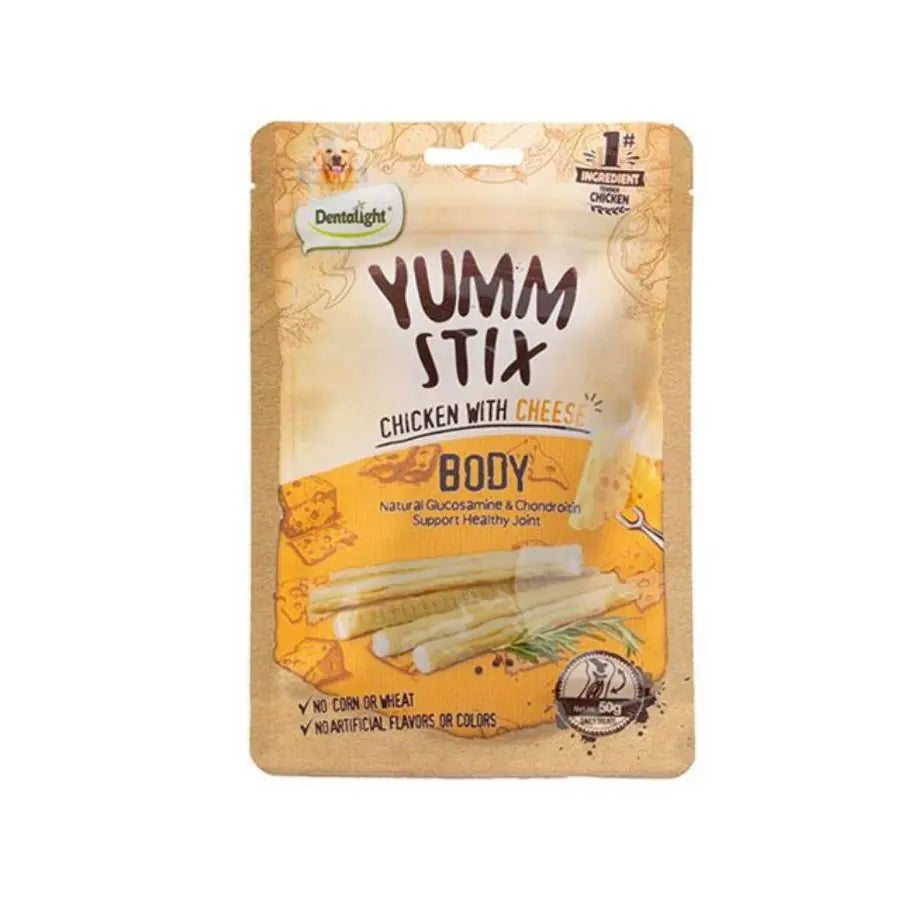Dentalight Yumm Stick Body Tavuklu ve Peynirli Köpek Ödül Çubuğu 50 g paket görseli