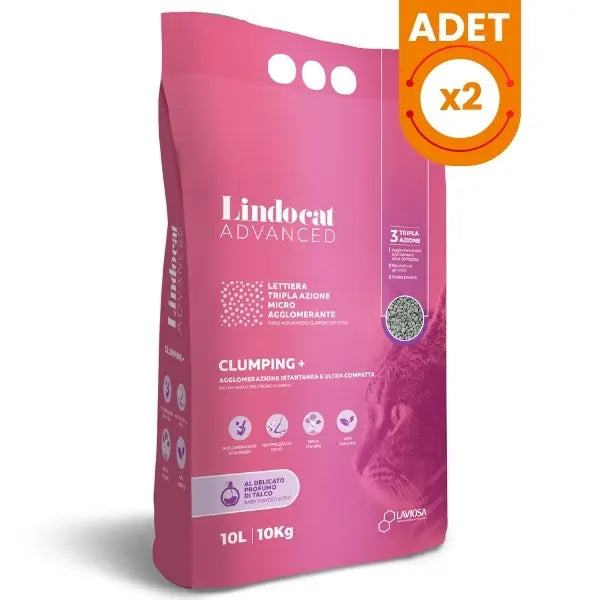 Lindocat Advanced Bebek Pudralı Ekstra Güçlü Topaklanan Gri Kedi Kumu 2 Adet / 10 L paket görseli