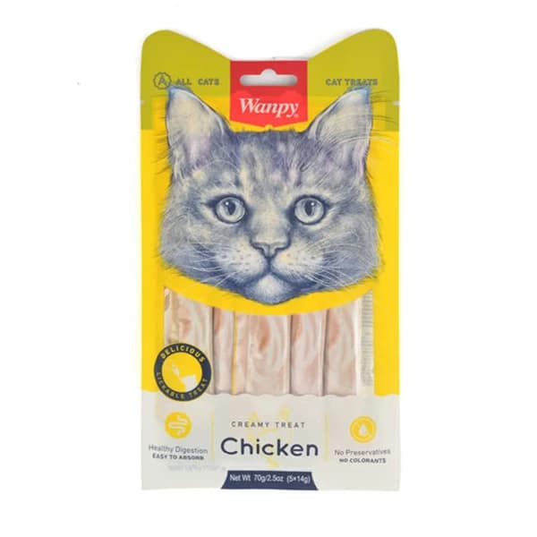 Wanpy Tavuklu Sıvı Kedi Ödül Maması 5x14 g / 1 Adet paket görseli