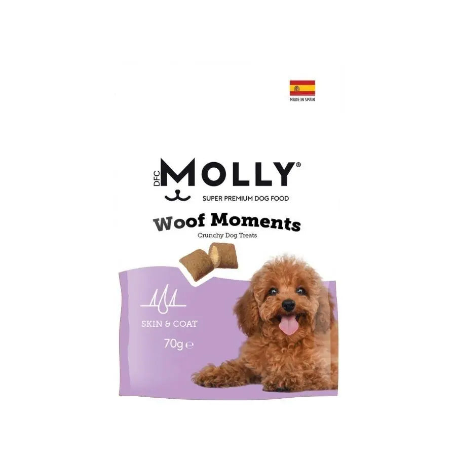 Molly Woof Moments Skin Coat Deri ve Tüy Bakımı Destekleyici Köpek Ödül Maması 70 g paket görseli