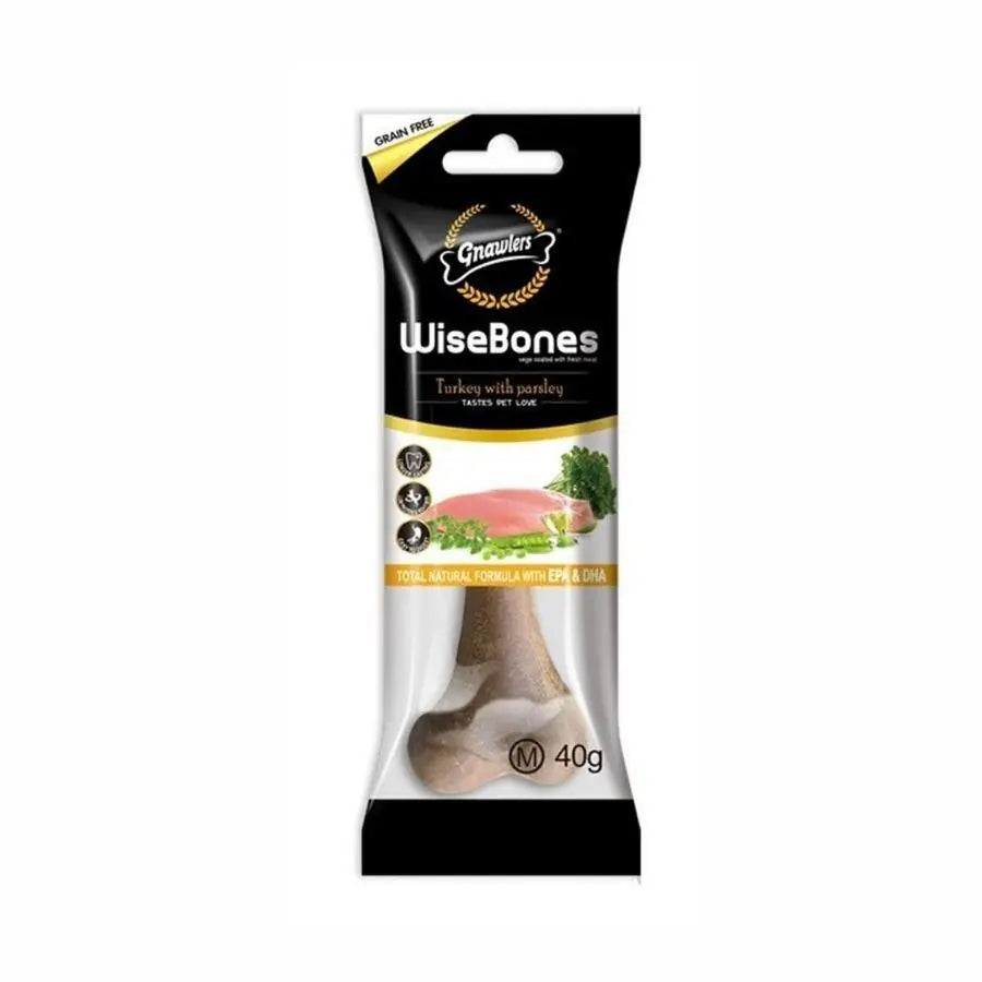 Gnawlers Wise Bone Hindi ve Maydonozlu Köpek Ödül Kemiği 40 g / M paket görseli
