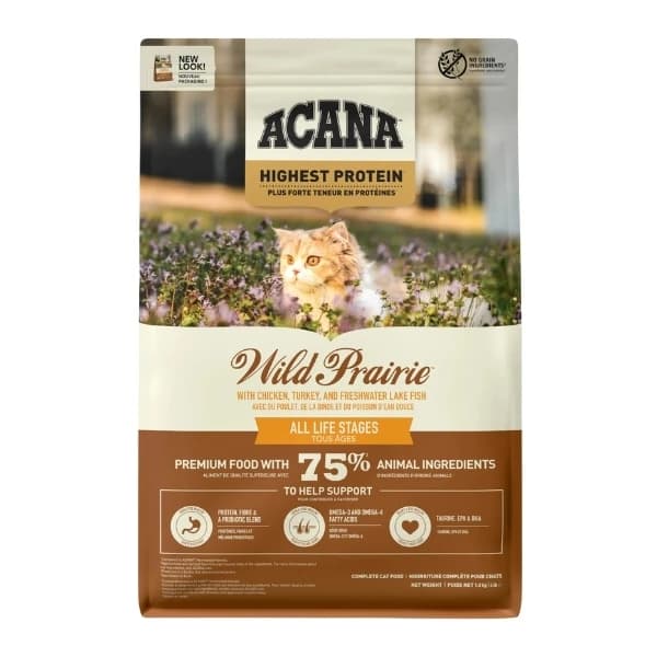 Acana Wild Prairie Tahılsız Tavuklu ve Balıklı Yetişkin Kedi Maması 1,8 kg paket görseli
