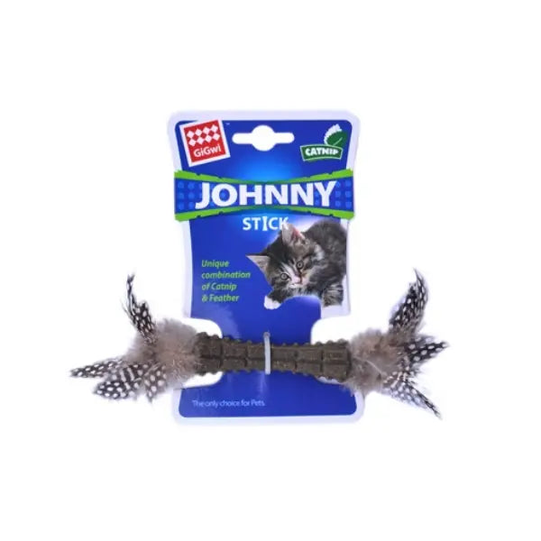 Gigwi Johnny Stick Catnipli Doğal Tüylü Kedi Oyuncağı Yeşil paket görseli