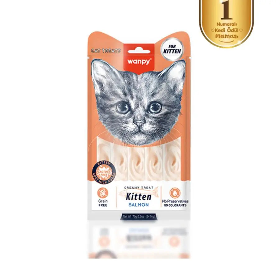 Wanpy Somonlu Yavru Kedi Krema Ödülü 5x14 g paket görseli