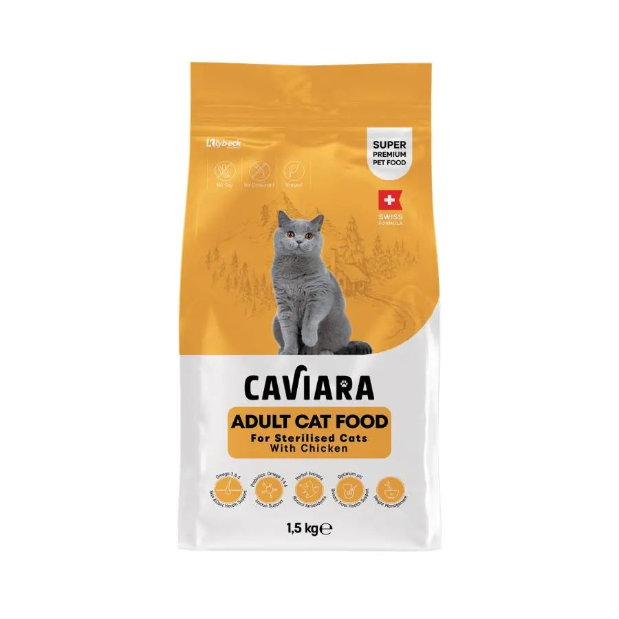 Caviara Tavuklu Kısırlaştırılmış Yetişkin Kedi Maması 12 kg / 1 paket görseli