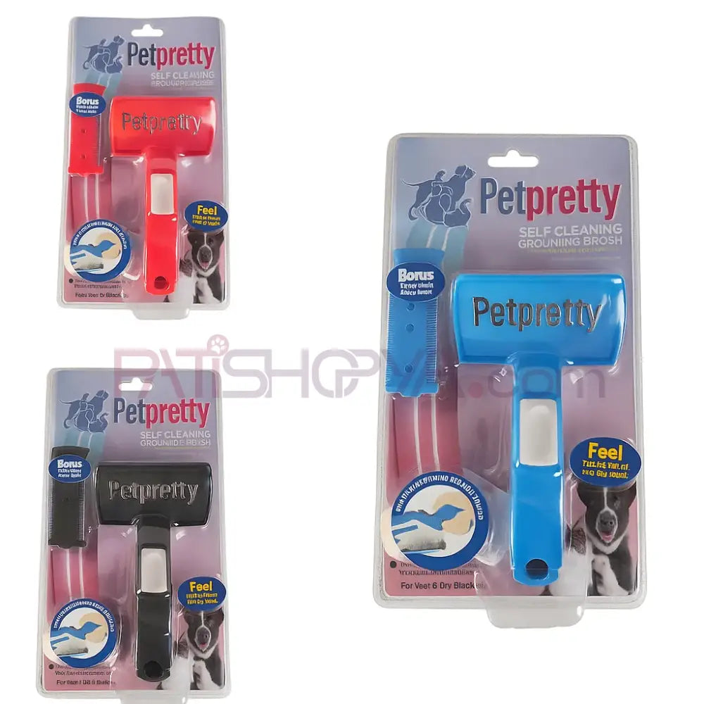 Petpretty Otomatik Basmalı Kedi Köpek Tüy Toplama Tarağı Seti