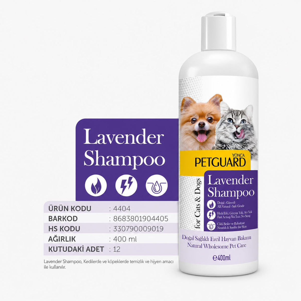 Petguard Lavender Shampoo Kedi̇ Köpek 400ml