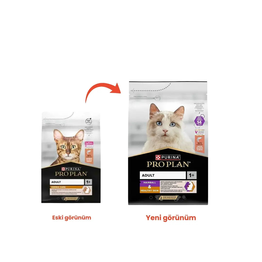 Pro Plan Derma Plus (Elegant Adult) Tüy Yumağı Kontrolü Somonlu Kedi Maması 3 kg paket görseli