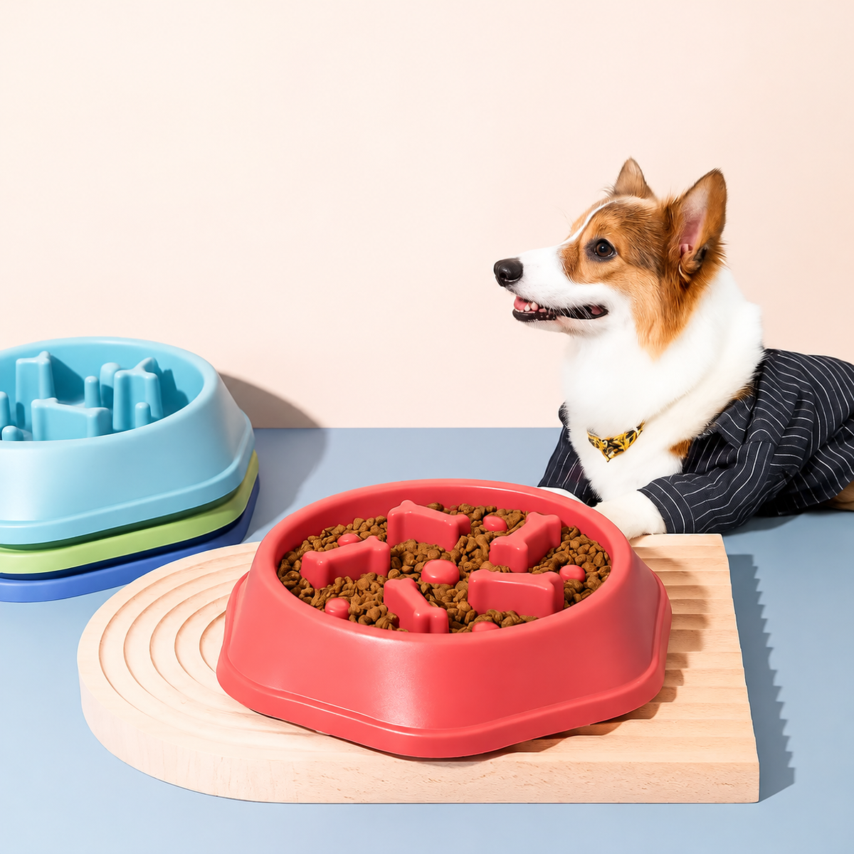 Yavaş yeme köpek mama kabı
