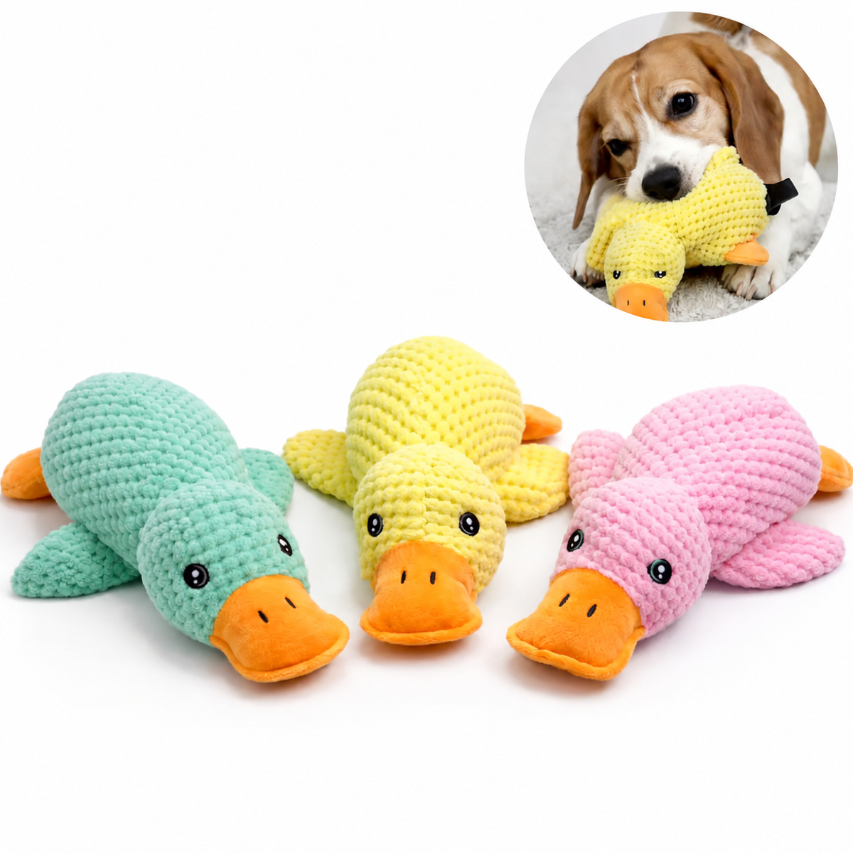 Hışırtılı Peluş Ördek Kedi Köpek Oyuncağı Sesli (Karton Askılı)