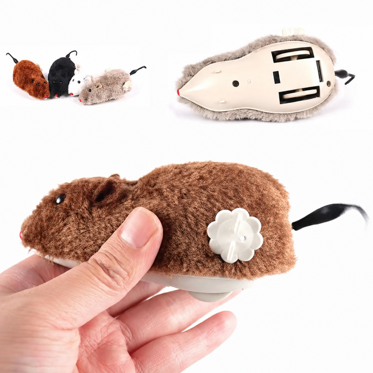 Kurmalı Hareketli Peluş Fare Kedi Oyuncağı
