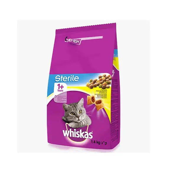 Whiskas Tavuklu Kısırlaştırılmış Kedi Maması 1,4 kg paket görseli