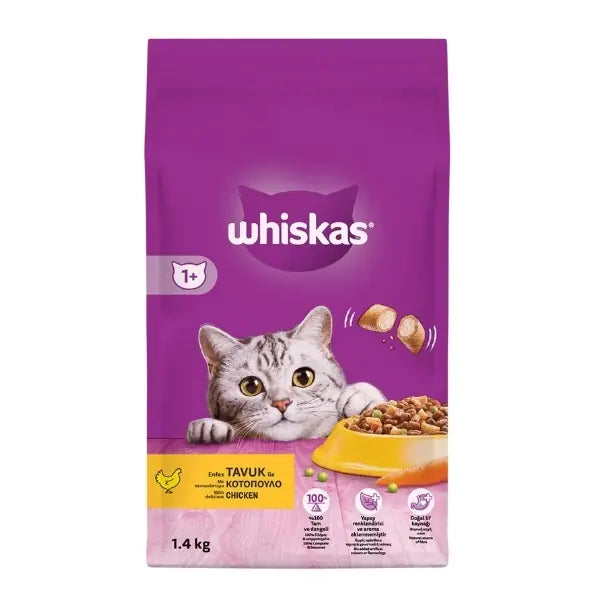 Whiskas Tavuklu ve Sebzeli Yetişkin Kedi Maması 1,4 kg paket görseli